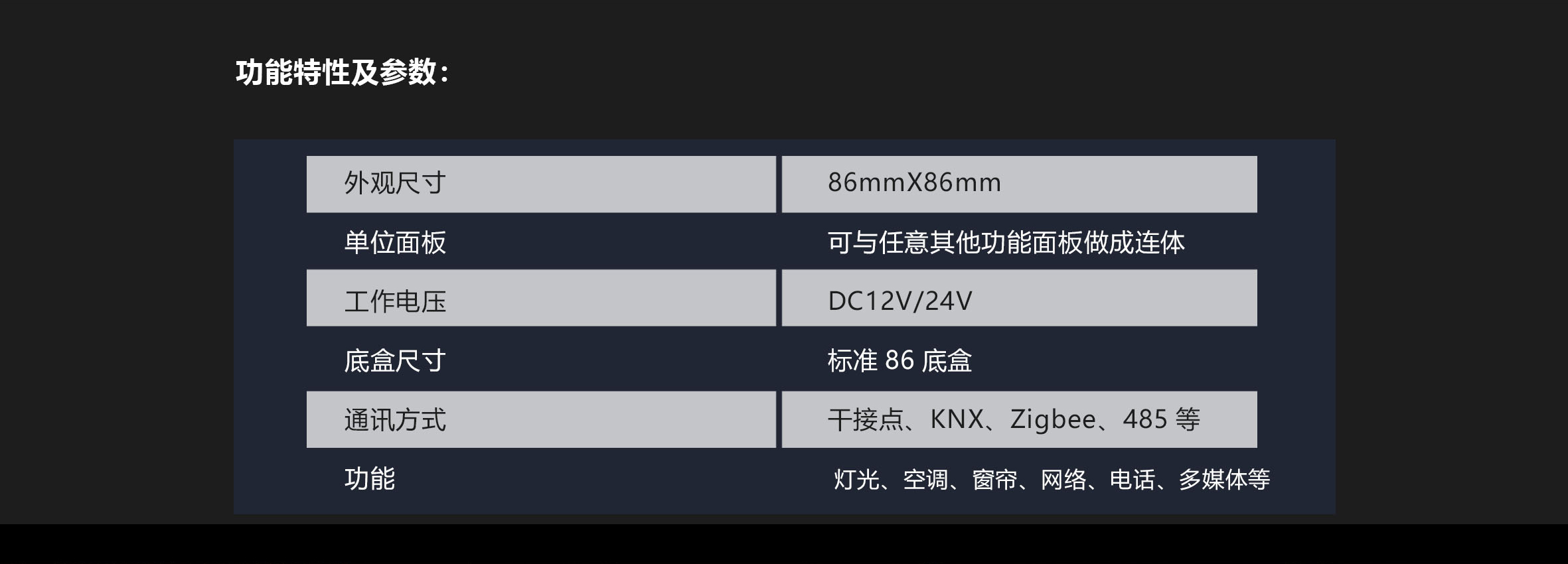 长兴智能D1系列KNX智能开关面板产品详情_08