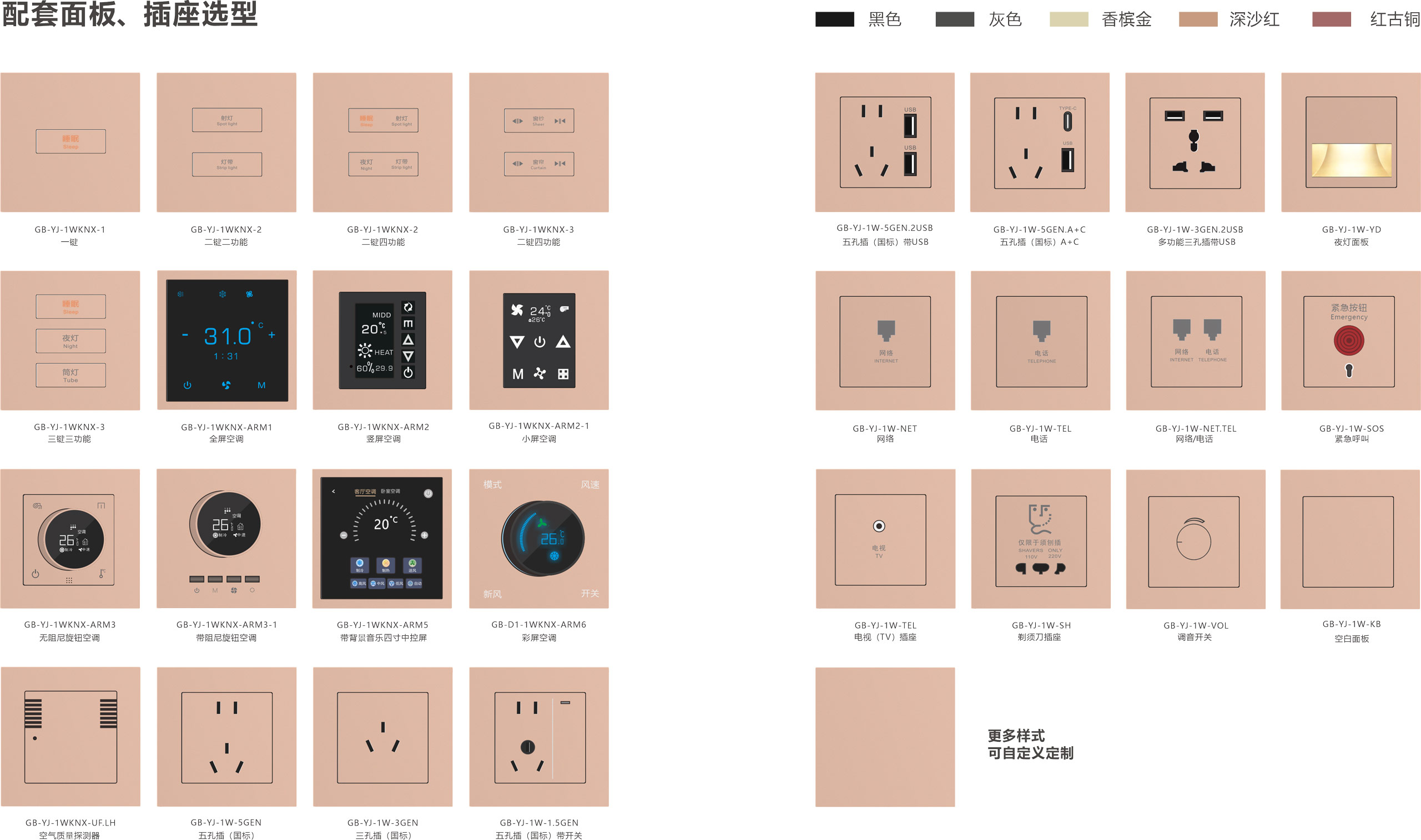 长兴远景隐藏光圈系列KNX智能开关面板-选型