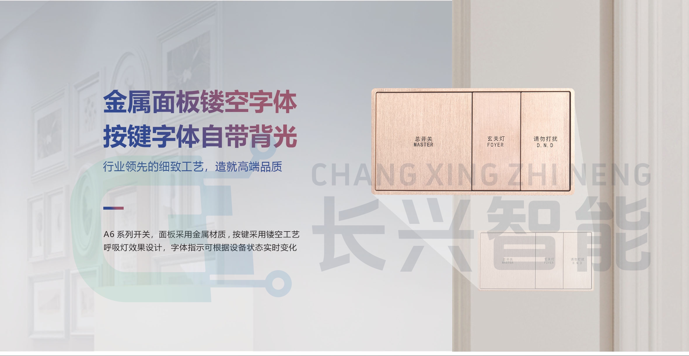 长兴智能-A6系列KNX智能开关面板01