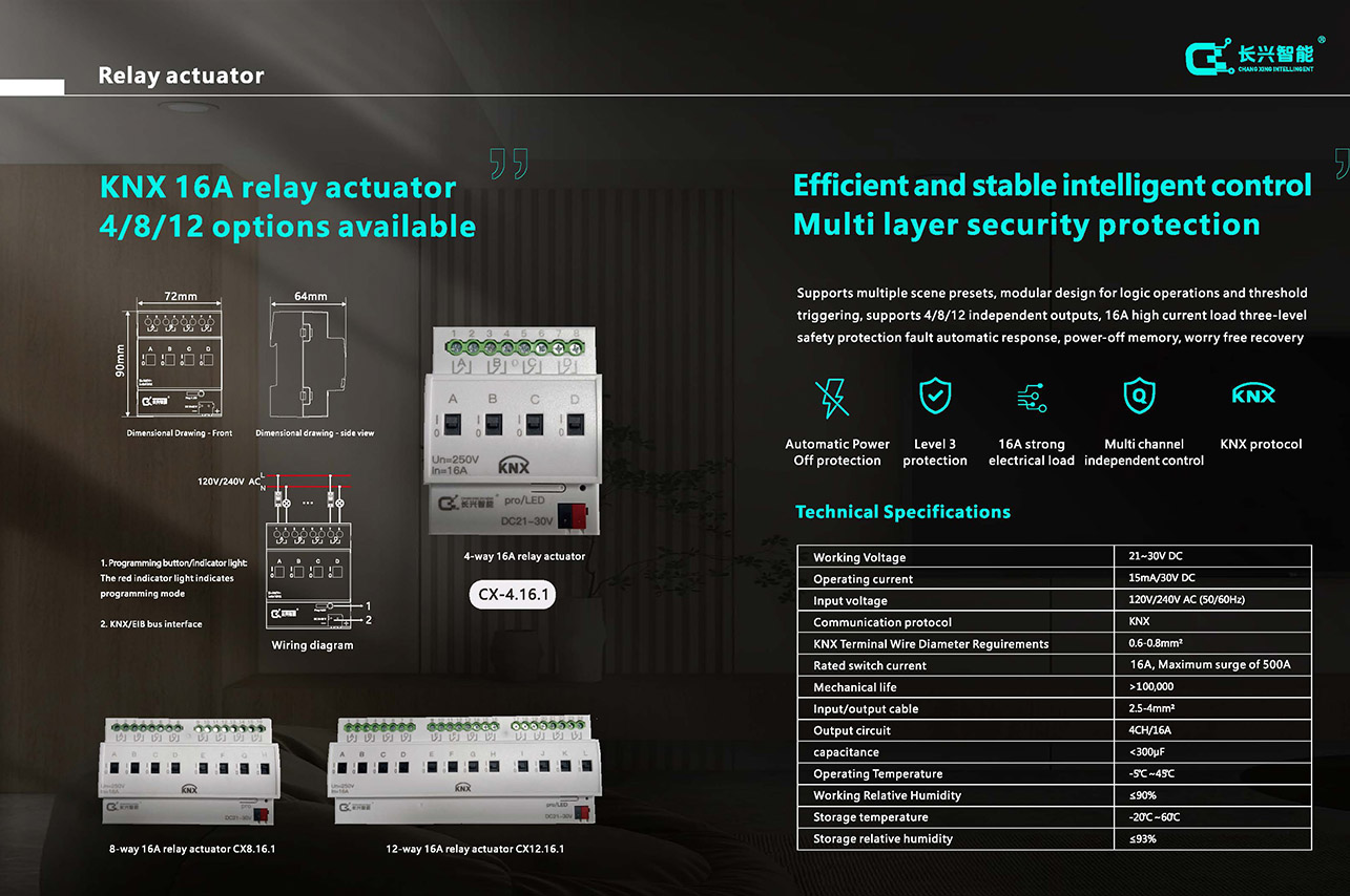 Changxing KNX 16A Relay Actuator 4/8/12 way selectable (images 8)